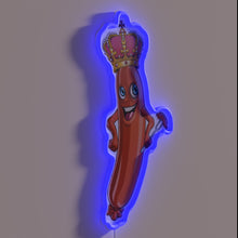 Load image into Gallery viewer, Neon RGB lit 'Sausage King' sign perfect for Oktoberfest parties.