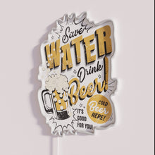 Load image into Gallery viewer, Water Conservation Awareness Neon Sign with Color Changing RGB Effects