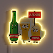 Load image into Gallery viewer, Save water, drink beer responsibly with this eye-catching RGB sign.