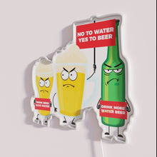 Load image into Gallery viewer, Eye-catching RGB neon sign promoting water conservation and responsible drinking habits.