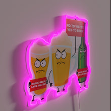 Load image into Gallery viewer, Quirky water conservation humor with colorful RGB LED accents
