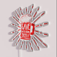 Load image into Gallery viewer, Fun Neon Bar Sign: Save Water Drink Beer - Humorous Home Decor