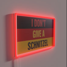 Load image into Gallery viewer, Neon Oktoberfest Sign with a Humorous Take on Schnitzel Delights