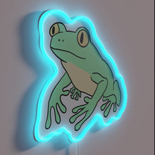 Load image into Gallery viewer, Brighten up any space with a vibrant neon green frog.