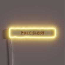 Load image into Gallery viewer, Vibrant Semi-Realistic Golden Textured Priceless Neon Sign in Resplendent RGB