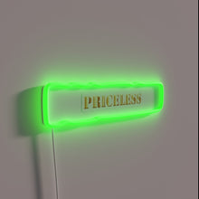 Load image into Gallery viewer, Golden Textured Neon Sign with Semi-Realistic Priceless Details in RGB