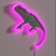 Load image into Gallery viewer, Glowing semi-realistic lizard wall decor with vibrant RGB LED illumination