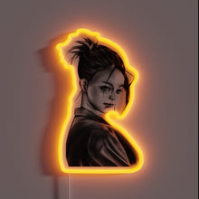Load image into Gallery viewer, Vibrant Neon Portrait of Asian Woman in Semi-Realistic Color Scheme