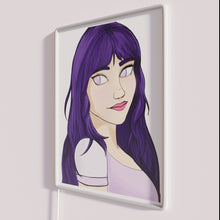 Load image into Gallery viewer, Semi-realistic purple ninja girl silhouette with quiet neon RGB lighting