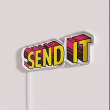 Load image into Gallery viewer, Add vibrant neon ambiance with customizable Send It Super signage.