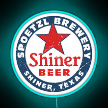Load image into Gallery viewer, Shiner Beer RGB neon sign lightblue