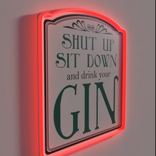 Load image into Gallery viewer, Vintage Gin Bar Decor RGB Neon Sign with Humorous Warning Message