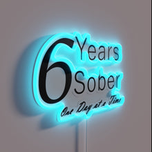 Load image into Gallery viewer, Neon tribute to sobriety milestones, one day at a time.