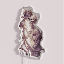Load image into Gallery viewer, Neon Love Sign with Adorable Skeleton Couple Heartbeat Animation Design