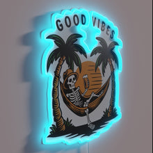 Load image into Gallery viewer, Add good vibes to your space with this relaxing skeleton.