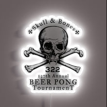Load image into Gallery viewer, RGB Neon Sign: Ultimate Skull and Bones Beer Pong Championship Winner