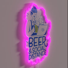 Load image into Gallery viewer, Social Distancing Oktoberfest COVID-19 Quarantine Lockdown Rules Neon Sign Illumination