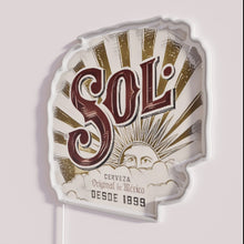 Load image into Gallery viewer, Colorful Sol Cerveza beer brand neon sign with RGB lighting