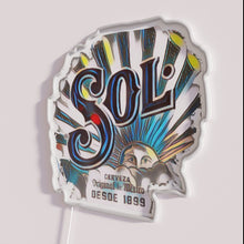 Load image into Gallery viewer, Bright vibrant Sol Cerveza RGB beer pub neon bar signage