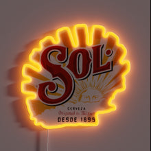Load image into Gallery viewer, Compact Sol RGB Neon Sign with Programmable Color Changing Lighting
