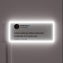 Load image into Gallery viewer, Glowing neon sign featuring Soulja Boy's iconic logo and design