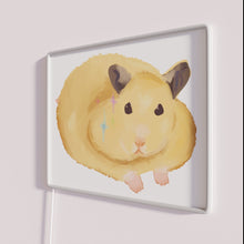 Load image into Gallery viewer, Vibrant, colorful semi-realistic hamster neon light decoration with RGB glow.