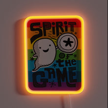 Load image into Gallery viewer, Vibrant multicolor Spirit of the Game Neon Sign Illumination Artwork