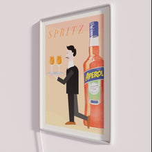 Load image into Gallery viewer, Vibrant Aperol Spritz themed neon bar decoration with color-changing lights