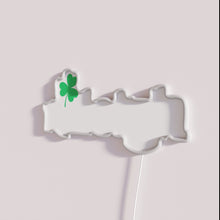 Load image into Gallery viewer, St. Patrick's Day city pride Raleigh colorful LED illuminated wall decoration.