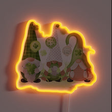 Load image into Gallery viewer, Irish Luck Gnomes Glow with Vibrant RGB Neon Sign Delight