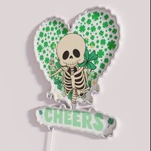 Load image into Gallery viewer, St. Patrick's Day fun colorful cheerful skeleton RGB LED neon sign