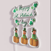 Load image into Gallery viewer, St. Patrick's Day Triple Irish Barrel Rider RGB Neon Bar Sign