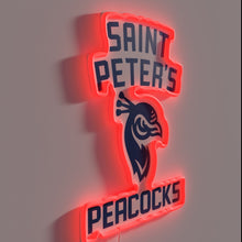 Load image into Gallery viewer, St. Peter's Peacocks in Vibrant RGB Neon Light Display