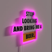 Load image into Gallery viewer, Eye-catching Beer Sign with Vibrant RGB Neon Lighting for Barrooms