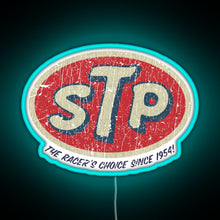 Load image into Gallery viewer, STP Racer s Choice 1954 RGB neon sign lightblue