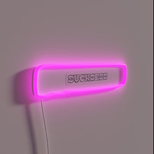 Load image into Gallery viewer, Customizable inspirational quote with colorful Suckcess RGB neon lighting display