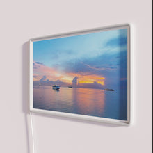 Load image into Gallery viewer, Vibrant sunset cruise ships neon sign for nautical themed decor