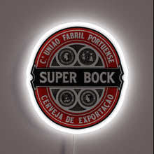 Load image into Gallery viewer, Vintage Style RGB Neon Sign featuring iconic Portuguese beer branding logo.