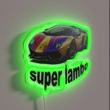 Load image into Gallery viewer, Eye-catching Lambo logo RGB neon light wall decor statement piece.