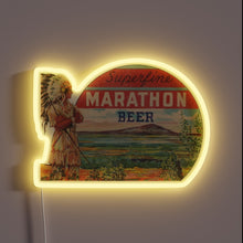 Load image into Gallery viewer, Retro RGB Neon Sign Featuring Defunct Marathon Beer Logo