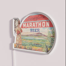 Load image into Gallery viewer, Vintage retro Wisconsin beer breweriana marathon nostalgic neon bar decor sign