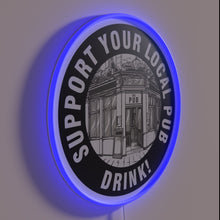 Load image into Gallery viewer, Encourage community spirit with vibrant Support Your Local Pub signage.