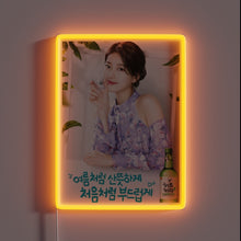 Load image into Gallery viewer, Vibrant Suzy Bae Soju advertisement with colorful RGB neon lighting
