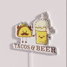 Load image into Gallery viewer, Eye-catching RGB neon taco and beer pub decor advertisement