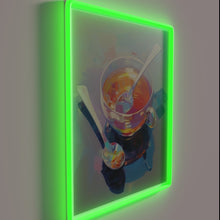 Load image into Gallery viewer, Whimsical Tea Time Artistry Wall Sign with Neon Accent Lighting