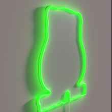 Load image into Gallery viewer, Whimsical animated teddy bear drinks beer in colorful neon lights.