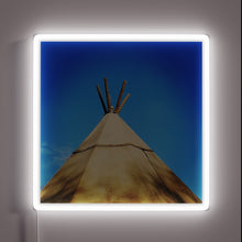 Load image into Gallery viewer, Glowing tribal teepee shape illuminated by vibrant RGB neon lights