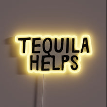 Load image into Gallery viewer, Vibrant RGB neon bar decor featuring tequila-themed cocktail signage.