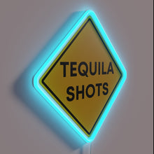 Load image into Gallery viewer, Vibrant Neon Sign Featuring Tequila Shot Glasses in RGB Colors