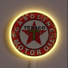 Load image into Gallery viewer, Retro-Style Texaco Tea Neon Sign with Distressed and Glowing Accents